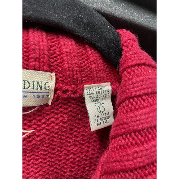 Marsh Landing Zip Front Cardigan Sweater Large Red White Blue Mitten Star USA - Picture 6 of 15